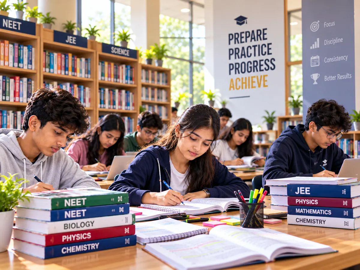 Students preparing for entrance exams