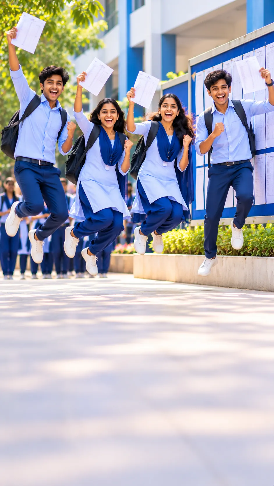 Students celebrating results